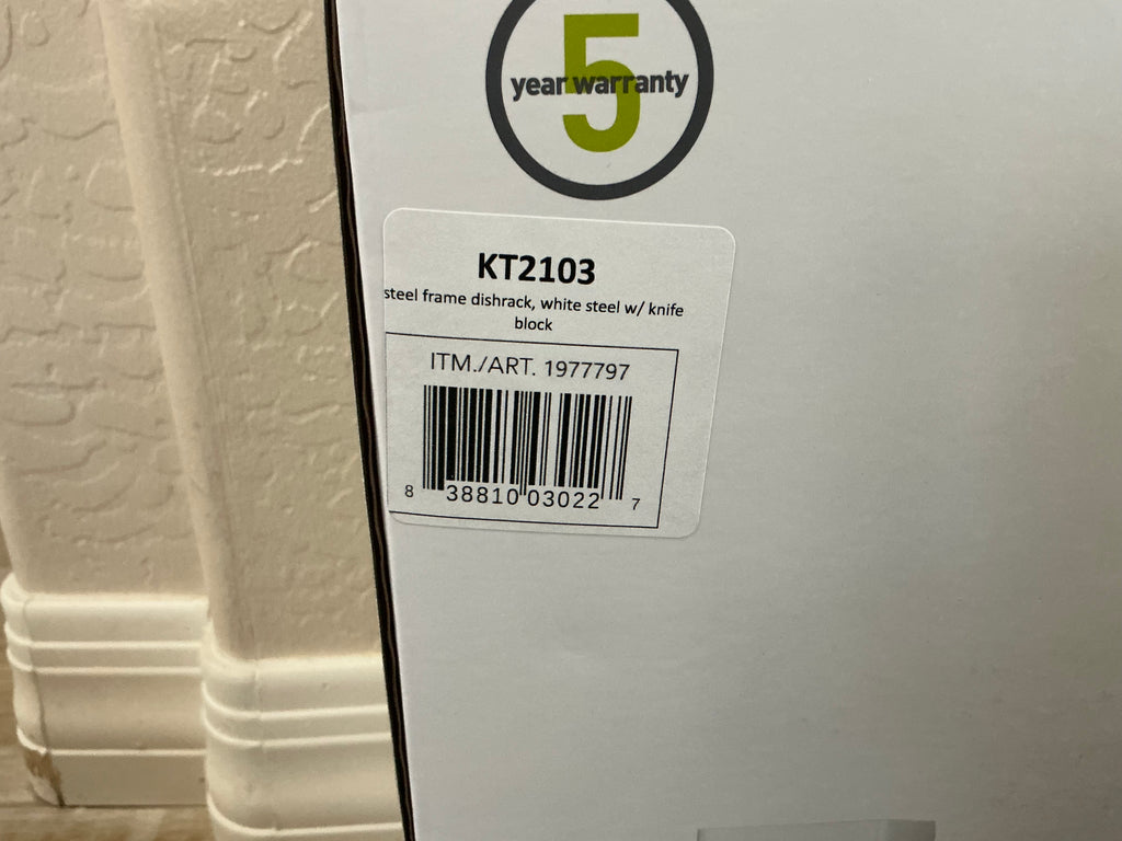 Simplehuman Steel Frame Dishrack w/ Knife Block White New In Box