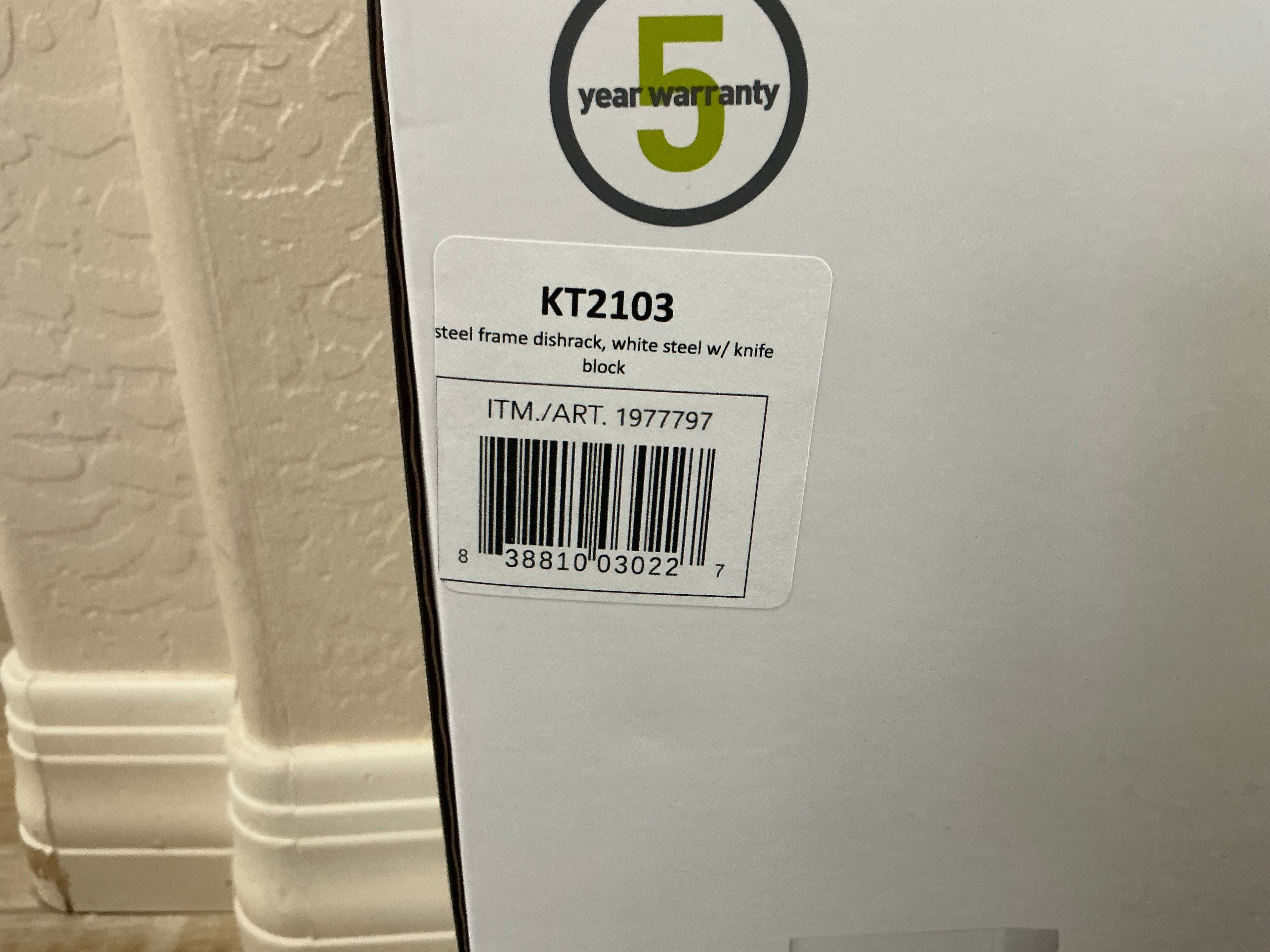 Simplehuman Steel Frame Dishrack w/ Knife Block White New In Box