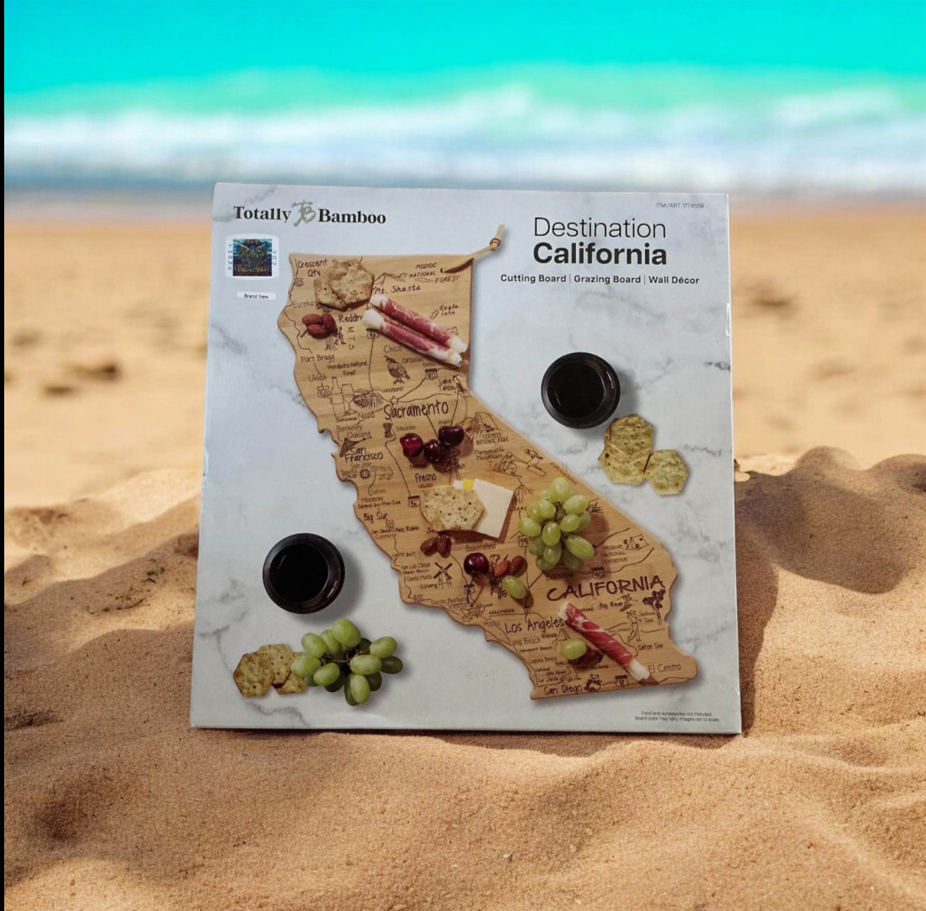 Totally Bamboo Destination California Cutting Board New In Box