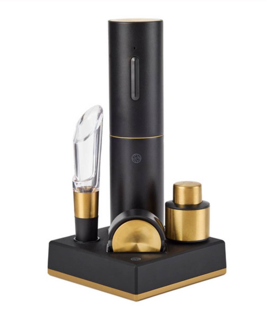 Rabbit Electric Wine Aerator & Corkscrew 5 Piece Set Black & Gold New In Box