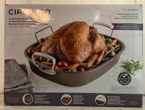 Circulon Nonstick Oval Roaster w/ Rack Carbon Steel 18”x 15” New In Box