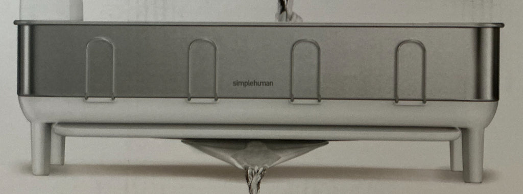 Simplehuman Steel Frame Dishrack w/ Knife Block White New In Box