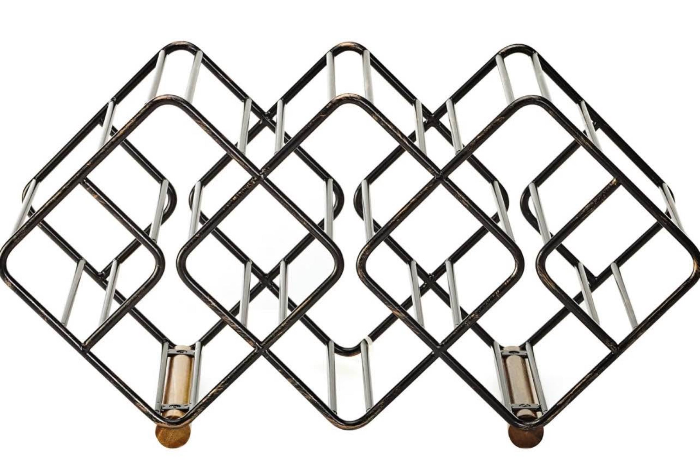 Gourmet Basics by Mikasa 12-Bottle Metal Stackable Wine Storage Rack, Antique Black