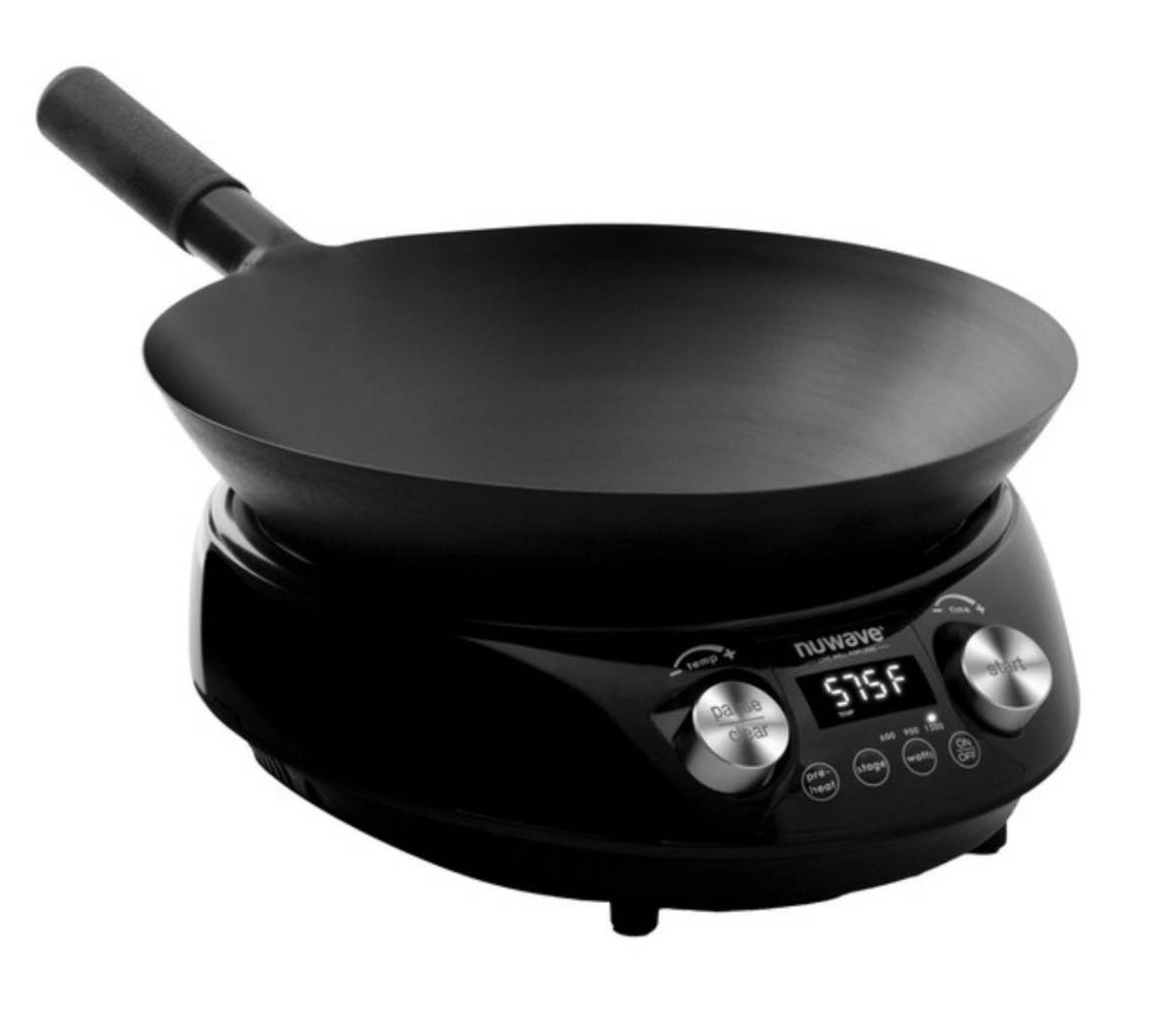 Nuwave Induction Hot Wok w/ 14" Carbon Steel Wok Glass Lid & Stand New In Box