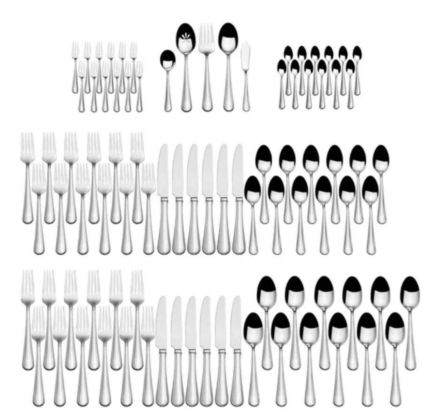 Mikasa Virtuoso 114-piece Flatware & Acacia Wood Caddy Set New In Box