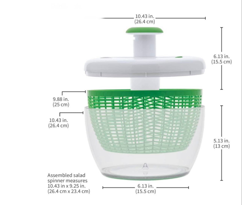 pro Pump Spinner with Bowl, Colander and Built in draining System for Fresh, Crisp Clean Salad & Produce 6.6 quart